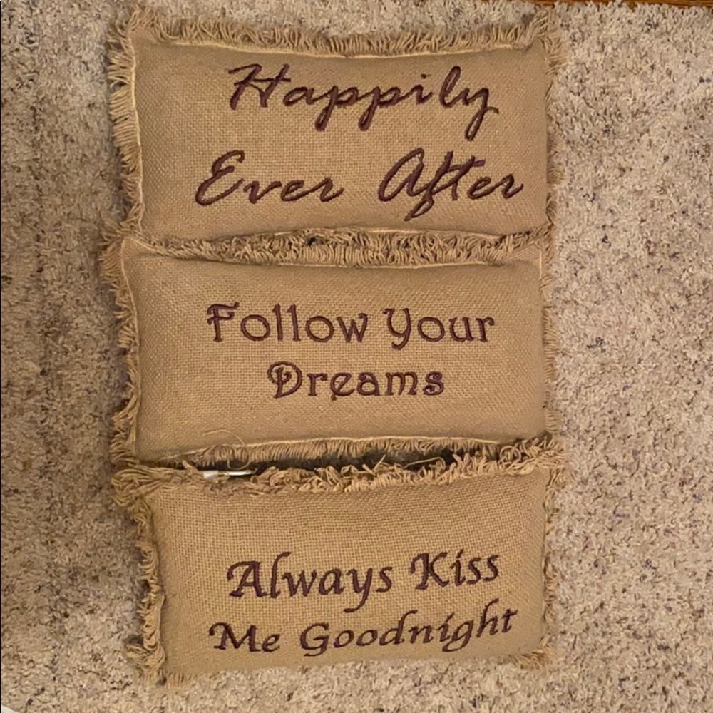 3 small rectangular pillows